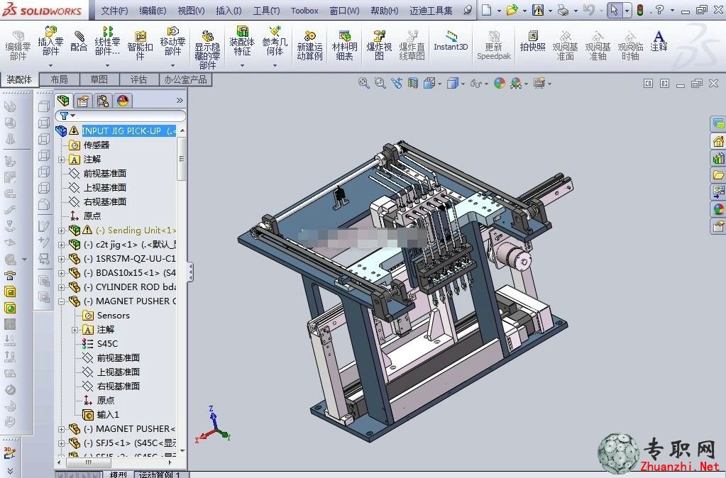 SolidWorks电子设备搬运机构3D模型