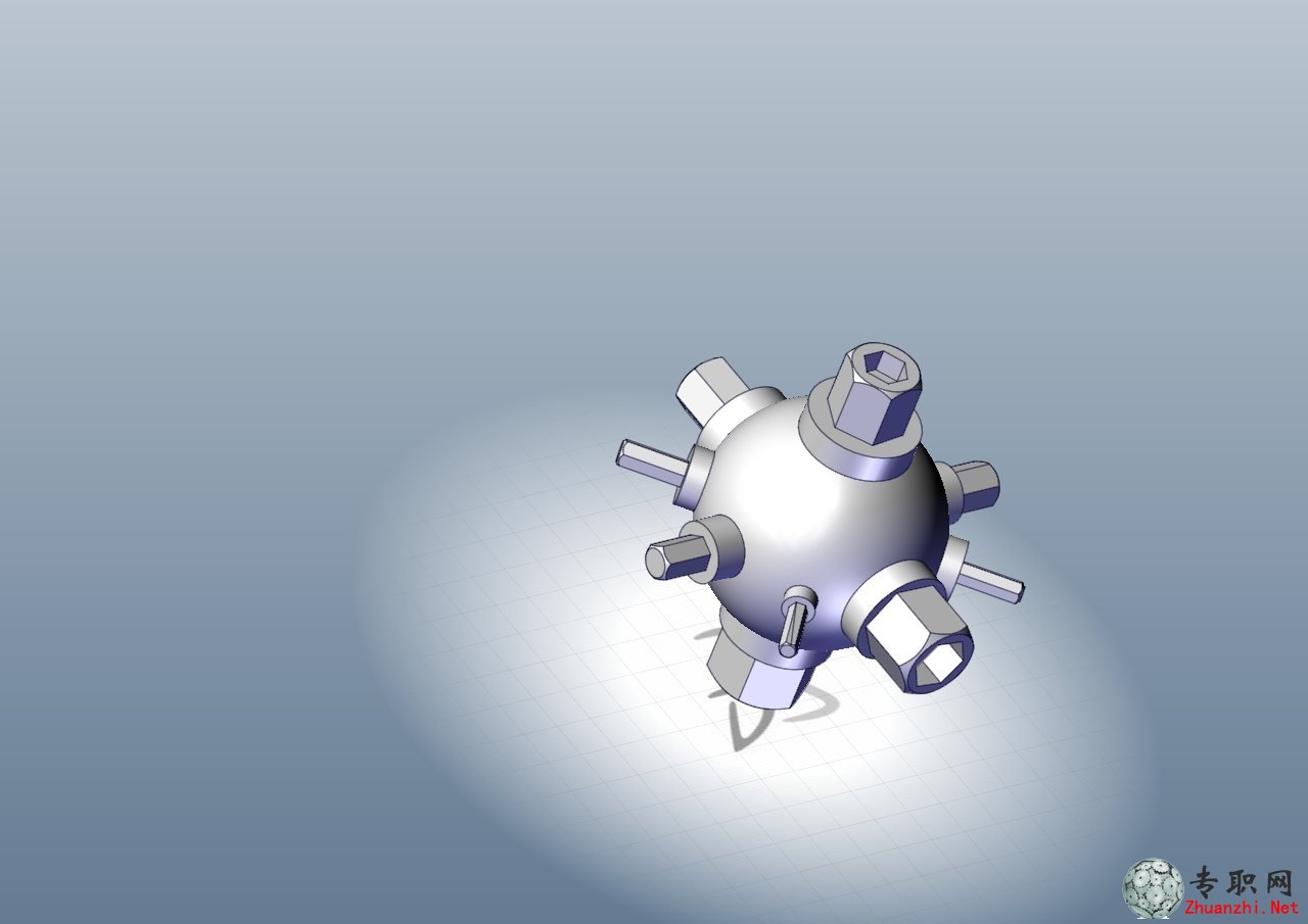 SolidWorks内外六角多用工具3D模型