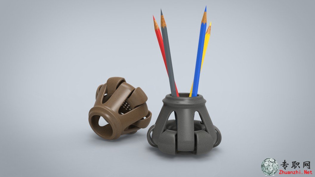 ProE 笔筒设计3D模型