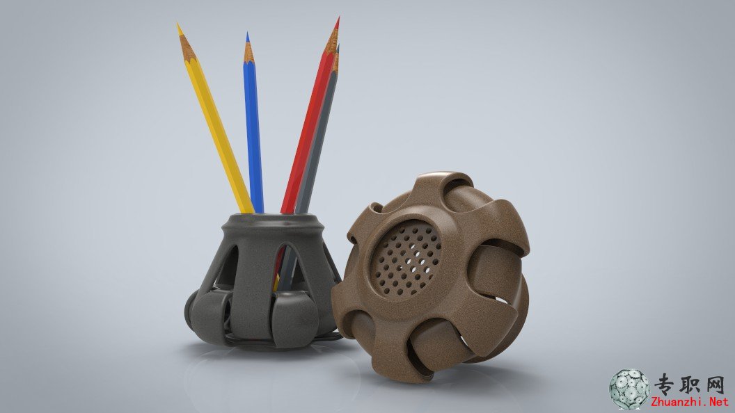 ProE 笔筒设计3D模型