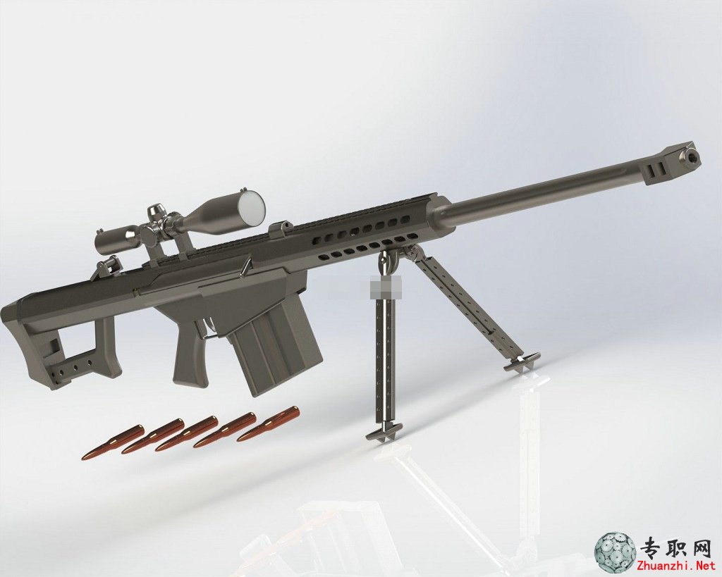 巴雷特狙击枪3d模型_solidworks设计