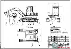 挖掘机总装图  _CAD图纸/二维图纸下载