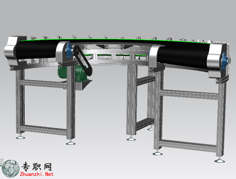 皮带转弯机/180度转弯输送机3d模型_ug nx设计_prt文件下载