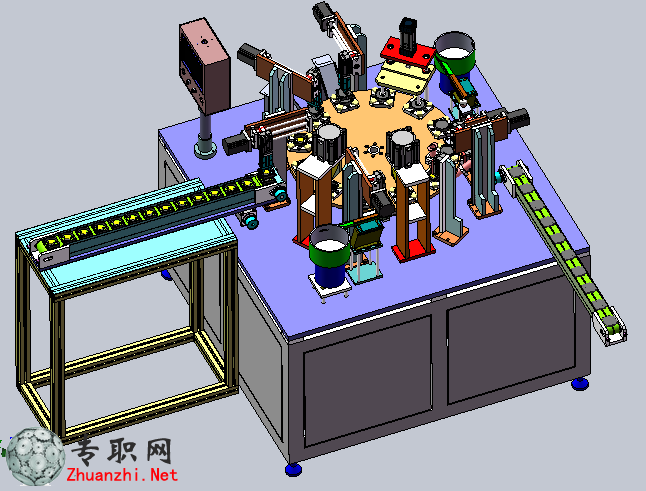 转盘式散热风扇组装机3D模型