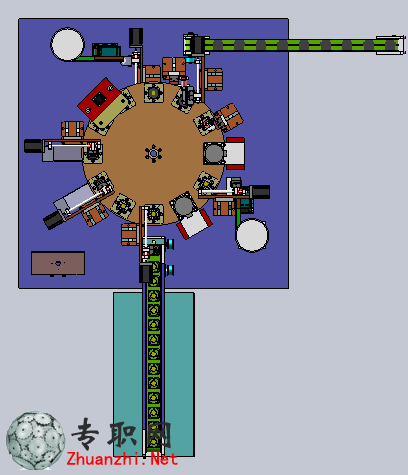 转盘式散热风扇组装机3D模型