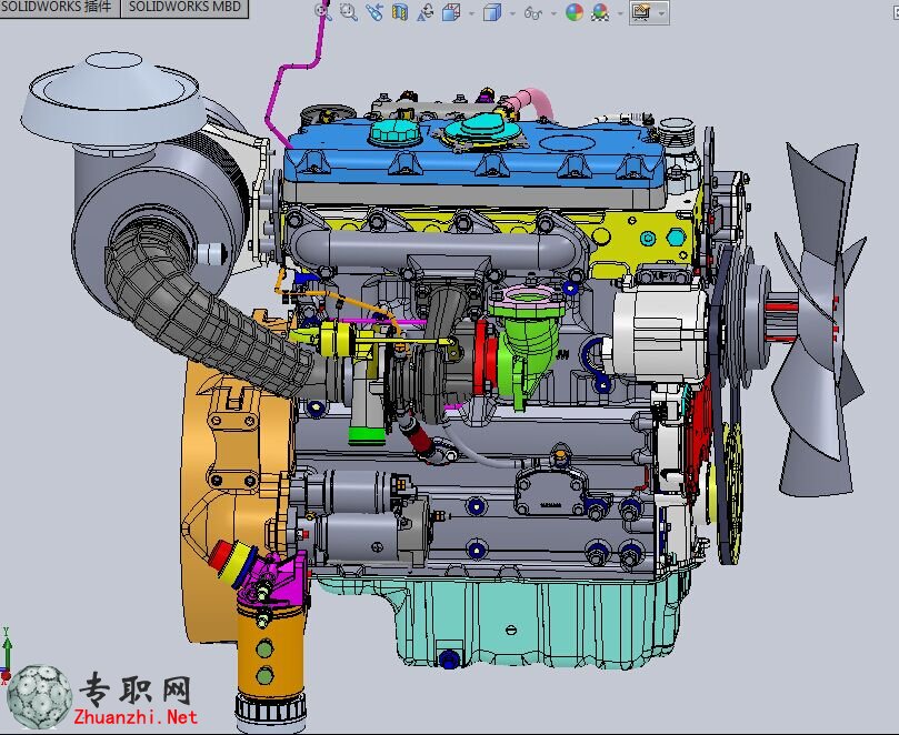 英国进口柴油发动机3D模型