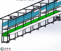 15米铝型材皮带流水线3D模型_SolidWorks设计_STEP文件下载