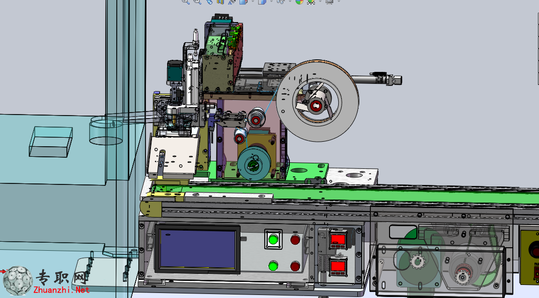 全自动剥离标签贴膜机 贴标机3D模型_SolidWorks设计_SLDPRT/SLDASM文件下载